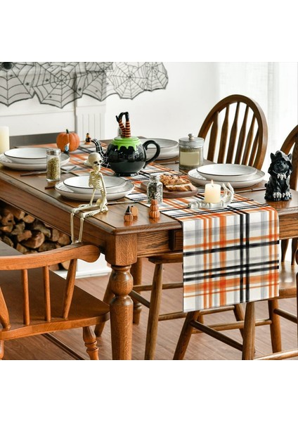 Sonbahar Çizgi Tümık Basılı Masa Bayrağı Keten Dayanıklı Masa Bezi Partisi Ayarı Tören Masa Havlu Yemek Masa Dekoru (Yurt Dışından) indirimleri