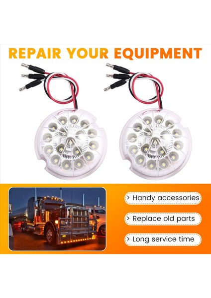 2pcs 17LED Karpuz Işığı Yarı Kamyon Durdurma Dönüş Sinyal Işaretleyici Lambalar Araba Kamyonu Tekne Beyaz (Yurt Dışından) fırsatları