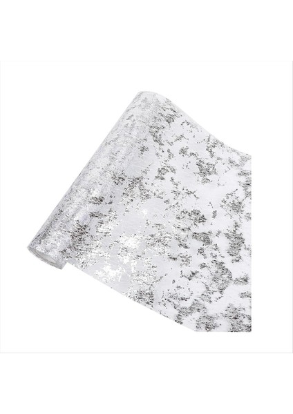 Gümüş Masa Örtüsü Payetli Parıltılı Folyo Metalik Gümüş Ince Örgü Masa Örtüsü Çeşitli Durumlar Için Uygun (Yurt Dışından)