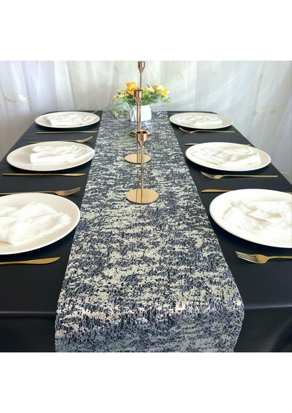 Gümüş Masa Örtüsü Payetli Parıltılı Folyo Metalik Gümüş Ince Örgü Masa Örtüsü Çeşitli Durumlar Için Uygun (Yurt Dışından) fiyatları