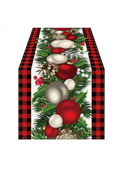 10X Keten Kırmızı ve Siyah Kontrol Ekose Noel Masası Koşucu 72 Inç Uzunluğunda Mevsimsel Kış Noel Masası Dekorasyonu (Yurt Dışından) fiyatları