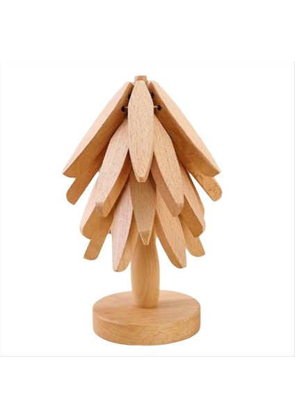 Ağaç Şekli Tasarım Standı Ahşap Tripod Dekorasyon Anti-Ölçeklendirme Isıya Dayanıklı Tablo Mat Coaster Ahşap Placemat Pot (Yurt Dışından)