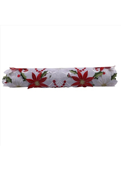 3x Noel Işlemeli Masa Koşucu Lüks Holly Poinsettia Masa Masa Koşucu Noel Süslemeleri 15 x 70 Inç (Yurt Dışından) indirimleri