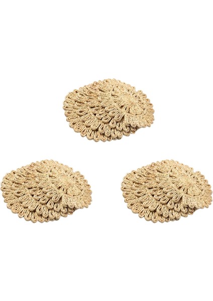 12X Yuvarlak Dokuma Placemat Yemek Masası Doğal Örgülü Rattan Tablumat Içi Boş Hasır Tabaklar (Yurt Dışından)