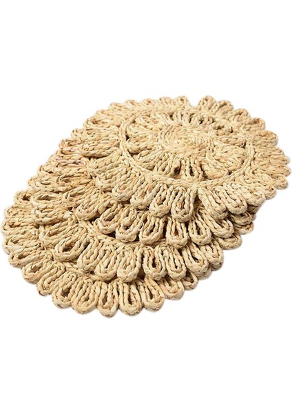 12X Yuvarlak Dokuma Placemat Yemek Masası Doğal Örgülü Rattan Tablumat Içi Boş Hasır Tabaklar (Yurt Dışından) fiyatları