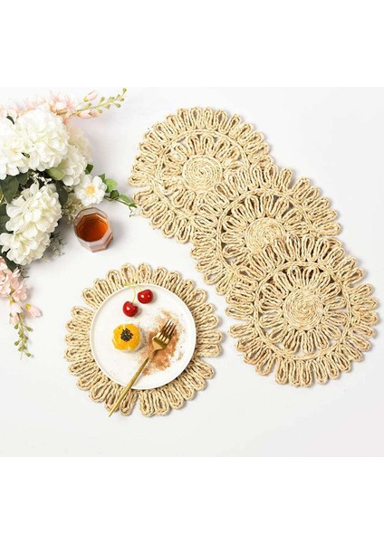 12X Yuvarlak Dokuma Placemat Yemek Masası Doğal Örgülü Rattan Tablumat Içi Boş Hasır Tabaklar (Yurt Dışından) modelleri