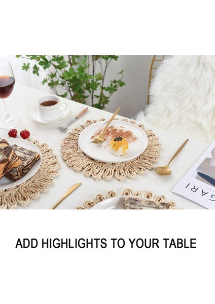 12X Yuvarlak Dokuma Placemat Yemek Masası Doğal Örgülü Rattan Tablumat Içi Boş Hasır Tabaklar (Yurt Dışından) indirimleri