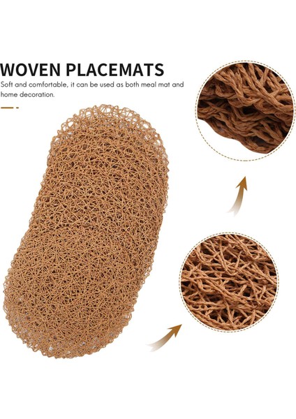 Yuvarlak Kağıt Dokuma Placemats Yemek Parti ve Düğün Için Dekoratif Halat Örgü Yer Paspasları 12 Adet (Yurt Dışından) fırsatları