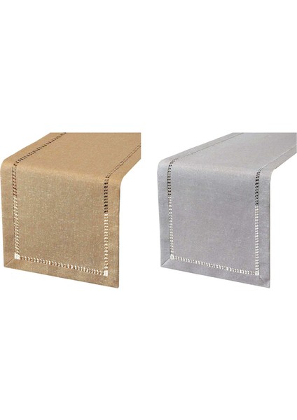 2 Adet El Etek Çığlıklı Yemek Masası Koşucusu Şifoniyer Eşarpları 12 x 72 Inç Masa Koşucuları Karanlık Bej ve Gri (Yurt Dışından)
