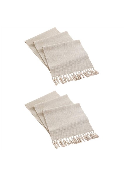 2x Pamuk Keten Saçak Masa Koşucu Dokuma Dekoratif Masa Koşucuları Mutfak Dekoru Için Makram Masa Koşucu 13X70INCH (Yurt Dışından)