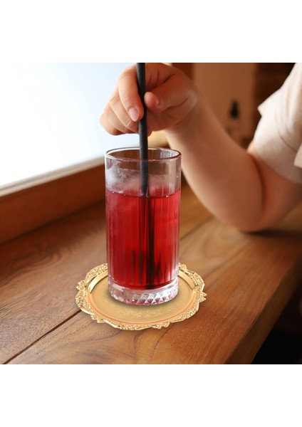 Seri 6 Parça Roller Coaster Creative Drink Coaster Dekoratif Çerçeve Çarpık Olmayan Metal Coaster Masaüstü Ekran Pole Çerçeve Mutfak Sehpa Dekorasyonu (Altın) (Yurt Dışından) modelleri