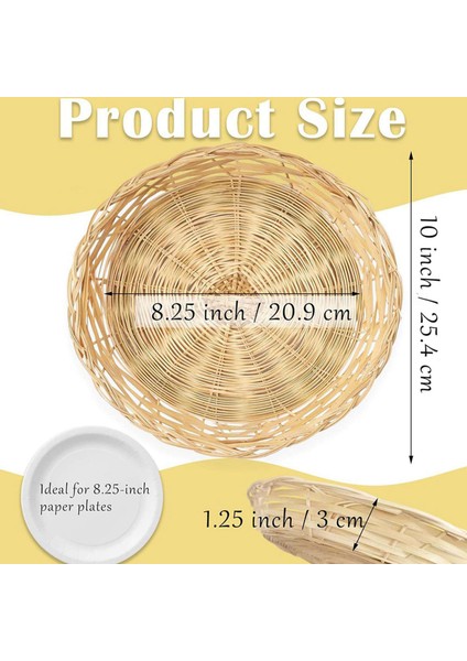 16 Paket Bambu Kağıt Tabak Tutucular 10 Inç Akşam Yemeği Tabakları Için Yeniden Kullanılabilir (Yurt Dışından) fırsatları