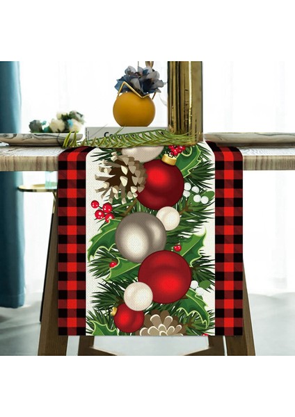 3x Keten Kırmızı ve Siyah Kontrol Ekose Noel Masası Koşucu 72 Inç Uzunluğunda Mevsimsel Kış Noel Masası Dekorasyonu (Yurt Dışından) indirimleri