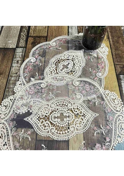 2pcs Vintage Oval Dantel Masa Placemats Zarif Çiçek Işlemeli Donililer Vazo Mat 12 2 x 16 9 Inç (Yurt Dışından)