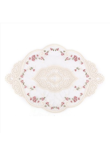 2pcs Vintage Oval Dantel Masa Placemats Zarif Çiçek Işlemeli Donililer Vazo Mat 12 2 x 16 9 Inç (Yurt Dışından) fırsatları
