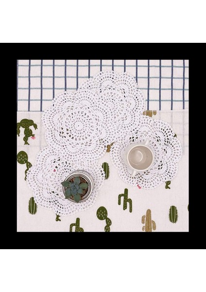 4pcs 8 6 Inç Doilies Tığ Işi Yuvarlak Dantel Doily El Yapımı Placemats Pamuk Tığ Işi Bardak Altlıkları (Beyaz) (Yurt Dışından) fırsatları