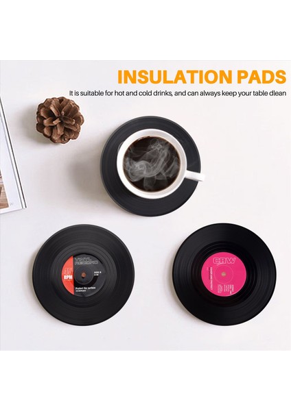 6pieces / Set Eğirme Retro Vinil Disk Içecek Bardak Altlıkları (Yurt Dışından) indirimleri