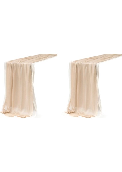 Sweetheart Masa Düğün Gelin Duş Dekorasyonu Pembe Için Ipeksi Kırışık Şifon Masa Koşucu (4 Set) (Yurt Dışından)