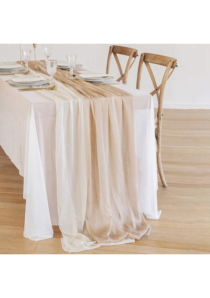 Sweetheart Masa Düğün Gelin Duş Dekorasyonu Pembe Için Ipeksi Kırışık Şifon Masa Koşucu (4 Set) (Yurt Dışından) modelleri