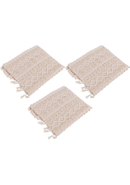 Rustik Düğün Dekorasyonu ve Çiftlik Evi Masa Dekoru Için Püsküllü 3x Zarif Krok Tığ Işareti Masram Masa Koşucu (Yurt Dışından) fiyatları