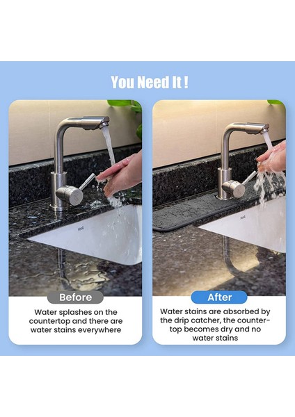 2x Lavabo Sıçrama Koruyucusu Mutfak Için Musluk Emici Paspas Musluk Arkasında Çanak Kurutma Mat Tezgah Için Kurutma Pedleri (Yurt Dışından) modelleri