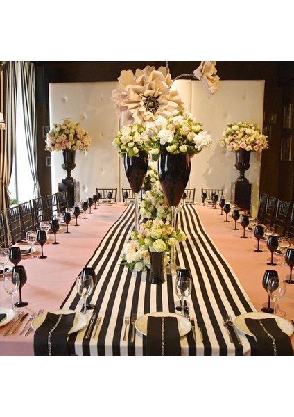 10 Paket Masa Koşucusu Polyester Masa Dekoru Klasik Siyah ve Beyaz Çizgili Masa Koşucusu Modern Zarif Tasarım (Yurt Dışından) indirimleri