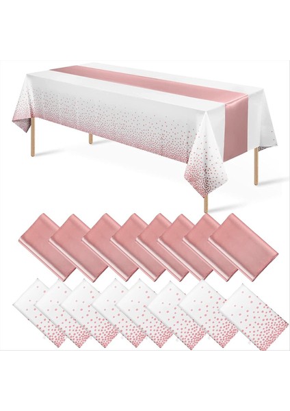Tek Kullanımlık Plastik Masa Örtüleri Saten Masa Koşucusu Seti Nokta Masa Örtüsü Saten Masa Koşucusu Parti B (Yurt Dışından) indirimleri