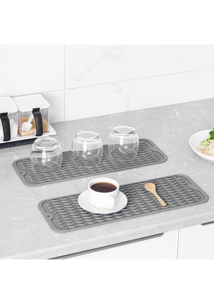 Çoklu Kullanım Için Çanak Kurutma Mat Kolay Temiz Çevre Dostu Isıya Dayanıklı Silikon Paspas Mutfak Tezgahı Gri-B (Yurt Dışından) fırsatları