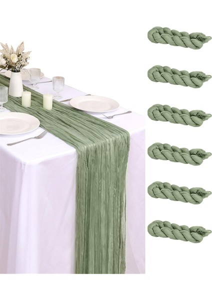 6pack 35X120 Inç Masa Koşucusu Peynir Kumaş Masa Koşucusu Gelin Bebek Duşu Düğün Doğum Günü Dekorasyonu Yeşil (Yurt Dışından) modelleri