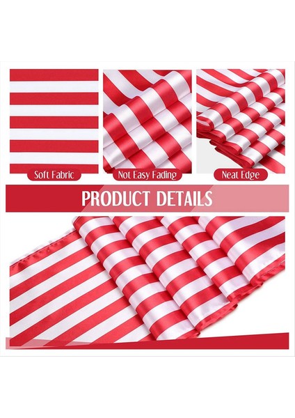 12 Parça Çizgili Masa Koşucusu Düğün Polyester Masa Dekoru Kırmızı Beyaz Çizgili Tasarım Masa Örtüsü Dekor 12 x 108 Inç (Yurt Dışından) indirimleri