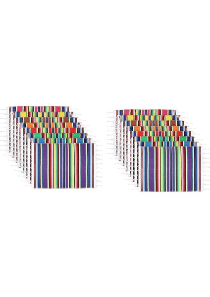 2x Meksika Masa Yer Paspasları Meksika Çeşitli Placemats Meksika Parti Düğünü Saçak Battaniye Masa Koşucu 12 x 16 Inç (Yurt Dışından)