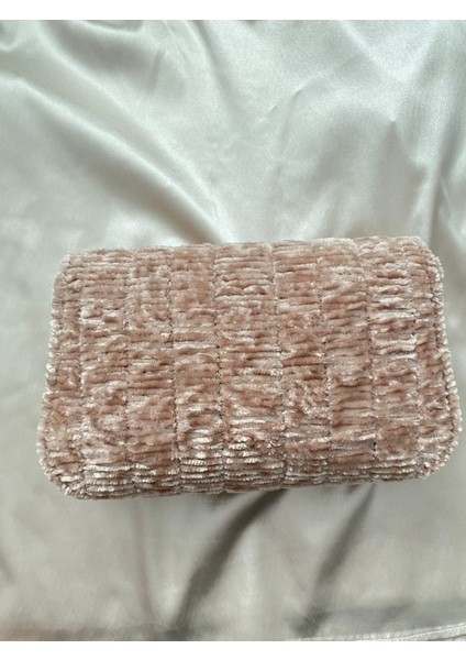 El Yapımı Kadife & Kanvas Örgü Kadın Omuz Çantası -Bej modelleri