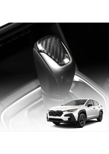 Subaru Crosstrek Impreza 2024 2025 Iç Aksesuarlar Için Gerçek Sert Karbon Fiber Araç Dişli Vites Vardiya Kafası Çıkartma (Yurt Dışından) fırsatları