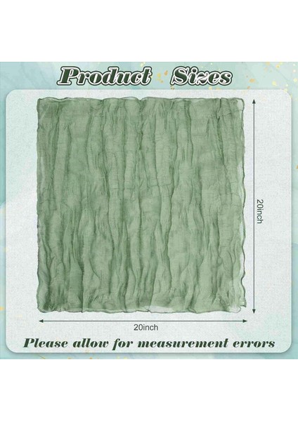 Gezgül Şezlong Peçeteleri Buruşuk Akşam Yemeği Peçeteleri Masa Peçeteleri Dekoratif Kumaş Peçeteler (Yeşil 48 Paket) (Yurt Dışından) fırsatları