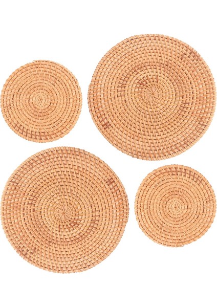 4 Paket El Dokumalı Rattan Coasters Masa Sıcak Bulaşık Plakaları Için Masa Dokuma Trivet Masa Için Pot Tutucu Isıya Dayanıklı Paspaslar (Yurt Dışından) fiyatları