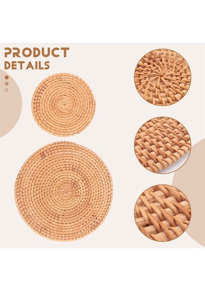 4 Paket El Dokumalı Rattan Coasters Masa Sıcak Bulaşık Plakaları Için Masa Dokuma Trivet Masa Için Pot Tutucu Isıya Dayanıklı Paspaslar (Yurt Dışından) indirimleri