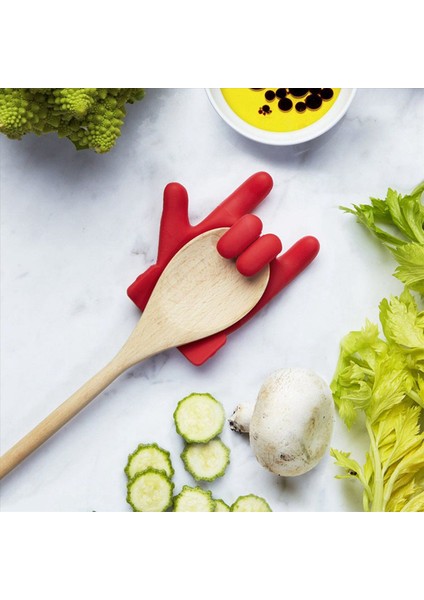 4pcs Mutfak Silikon Pot Klipsi Kapak Kaldırma Gadget Kaşık Tutucu Buhar Kaya Çıkarma Dökülme Koşullu Kapak Kaldırıcı Madenleri Palmiye Şekli (Yurt Dışından)