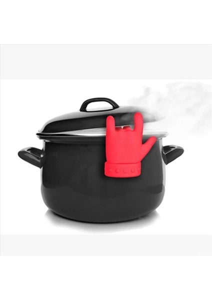4pcs Mutfak Silikon Pot Klipsi Kapak Kaldırma Gadget Kaşık Tutucu Buhar Kaya Çıkarma Dökülme Koşullu Kapak Kaldırıcı Madenleri Palmiye Şekli (Yurt Dışından) fırsatları