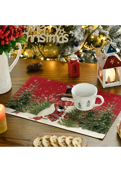 Noel Placemats 12X18 Inç Mevsimlik Noel Tatil Masası Paspasları Yıkanabilir Masa Paspasları 6 (Yurt Dışından) modelleri