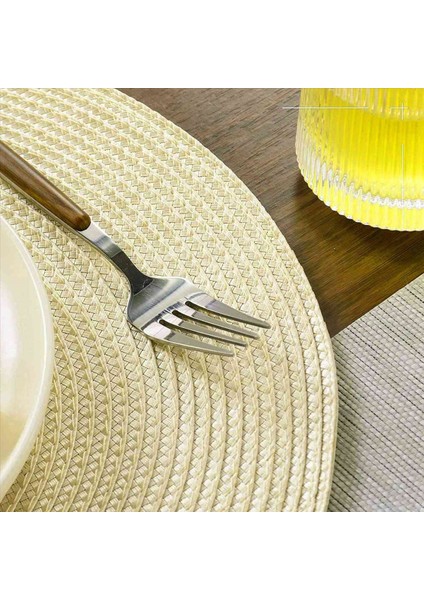 Yuvarlak Örgülü Placemats Yemek Masaları Için 36 Masa Paspasları Dokuma Yıkanabilir Kaymaz Yer Paspasları 15 Inç (Bej) (Yurt Dışından) indirimleri