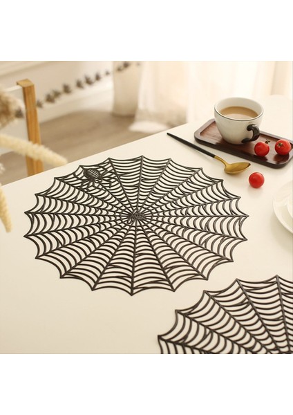 12PCS 15 Inç Cadılar Bayramı Örümcek Web Placemats 3 94 Inç Fincan Mat Cadılar Bayramı Placemats Örümcek Web Masası Paspasları (Yurt Dışından) fiyatları