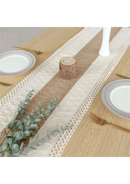 Macrame Masa Koşucusu 71 Inç Uzunluğunda Ev Dekoru Boho Masa Koşucusu Krem ve Kahverengi Çiftlik Evi Masa Koşucusu Püsküllü (Yurt Dışından) fiyatları