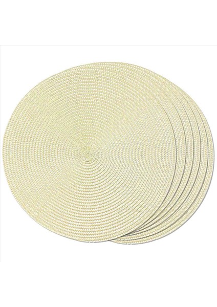 Yuvarlak Örgülü Placemats Yemek Masaları Için 12 Masa Paspasları Dokuma Yıkanabilir Kaymaz Yer Paspasları 15 Inç (Bej) (Yurt Dışından) fiyatları