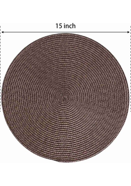 Yuvarlak Örgülü Placemats Yemek Masaları Için 12 Masa Paspasları Dokuma Yıkanabilir Kaymaz Yer Paspasları 15 Inç (Kahverengi) (Yurt Dışından) fiyatları
