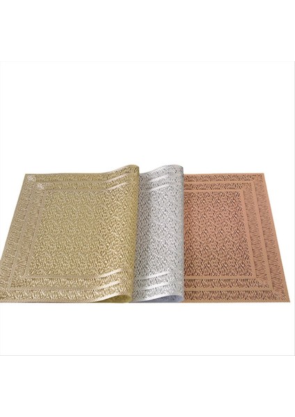 6pcs Dikdörtgen Dokuma Masa Paspas Kayması 18X12 Inç Dokulu Çizik Geçirmez Pvc Masa Paspasları Mutfak Ev Dekoru Gümüş Için (Yurt Dışından) fiyatları