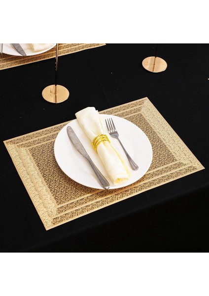 6pcs Dikdörtgen Dokuma Masa Paspas Kayması 18X12 Inç Dokulu Çizik Geçirmez Pvc Masa Paspasları Mutfak Ev Dekoru Gümüş Için (Yurt Dışından) fırsatları