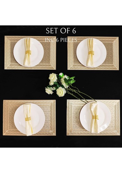 6pcs Dikdörtgen Dokuma Masa Paspas Kayması 18X12 Inç Dokulu Çizik Geçirmez Pvc Masa Paspasları Mutfak Ev Dekoru Gümüş Için (Yurt Dışından) indirimleri
