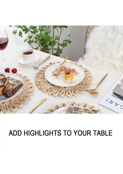 Yemek Masası Için 2x Yuvarlak Dokuma Placemat Doğal Örgülü Rattan Tablemat Tatil Mutfak Mat Için (Yurt Dışından) fırsatları