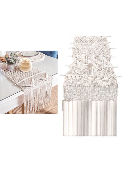 Makro Masa Koşucu Boho Düğün Masa Dekoru El Dokuması Vintage Farmhouse Bohem Yemek Odası Tarzı Süslemeleri (Yurt Dışından) modelleri