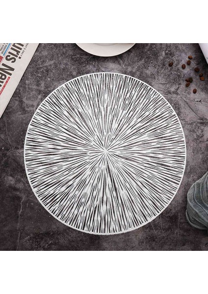 8pcs Yuvarlak Placemats Restaurant Hollow Pvc Dekorasyon Yemeği Mat Anti-Hot Yemek Tablo Hattı Mat Biftek Plaka Pad Gümüş (Yurt Dışından) modelleri